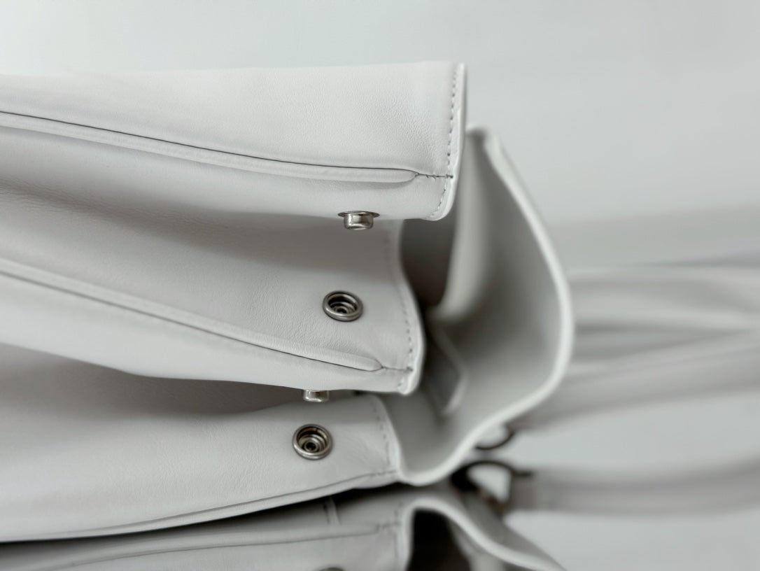 Balenciaga Medium Bag 35 White Calfskin Sliver Hardware
