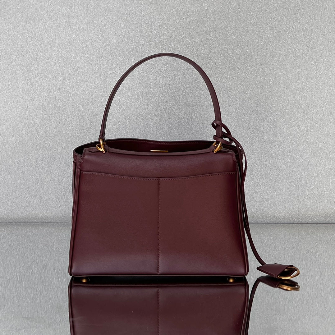 Balenciaga Small Bag 29 Burgyndy Calfskin Gold Hardware