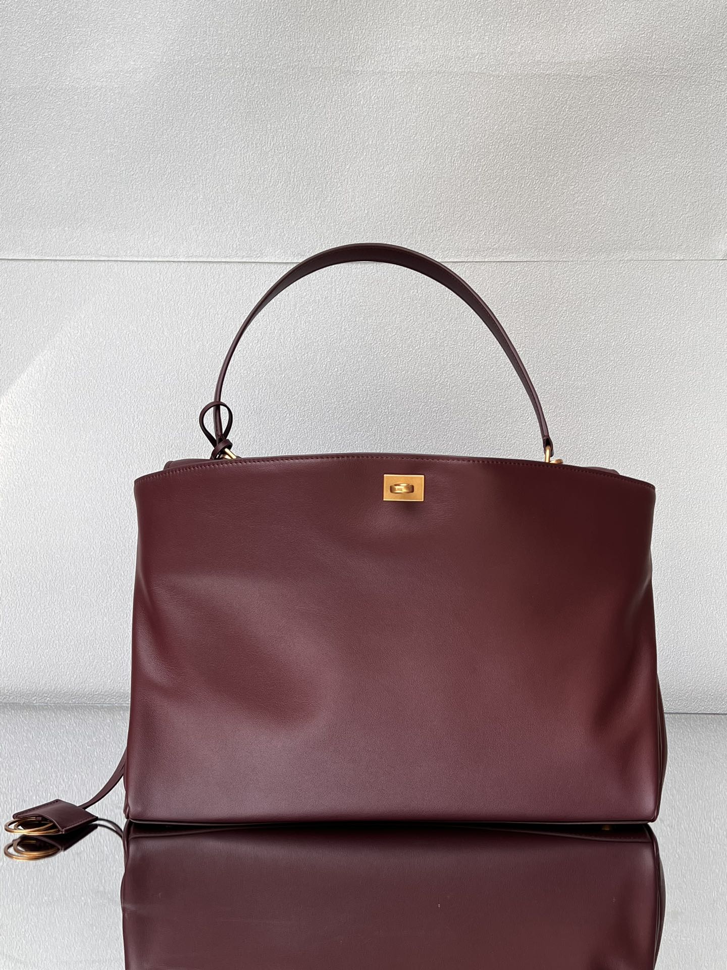 Balenciaga Large Bag 40 Burgyndy Calfskin Gold Hardware