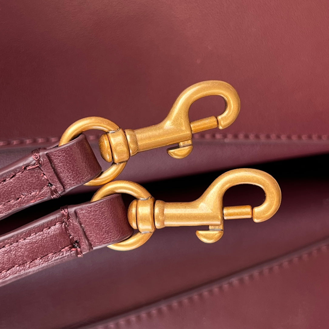 Balenciaga Large Bag 40 Burgyndy Calfskin Gold Hardware