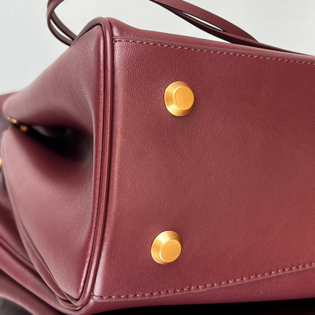 Balenciaga Large Bag 40 Burgyndy Calfskin Gold Hardware
