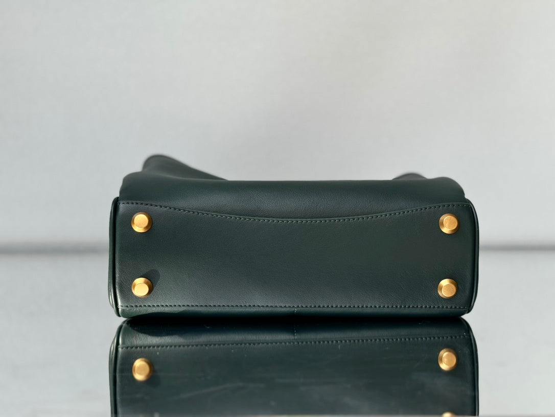 Balenciaga Small Bag 29 Dark Green Calfskin Gold Hardware