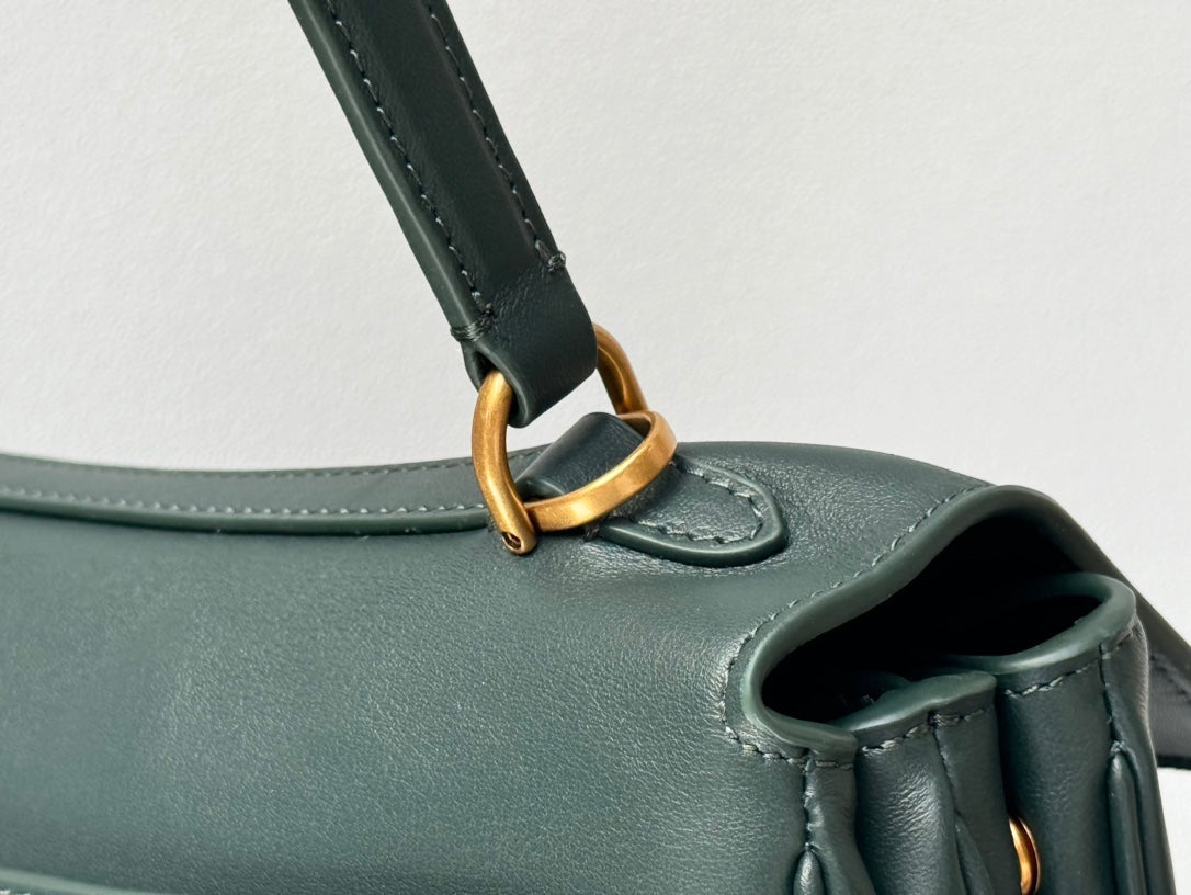 Balenciaga Large Bag 40 Dark Green Calfskin Gold Hardware