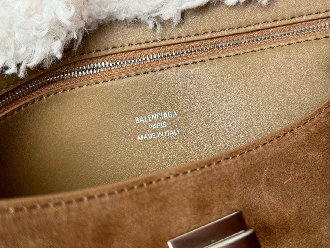 Balenciaga Small Rodeo Bag 40 Brown Suede Sliver Hardware