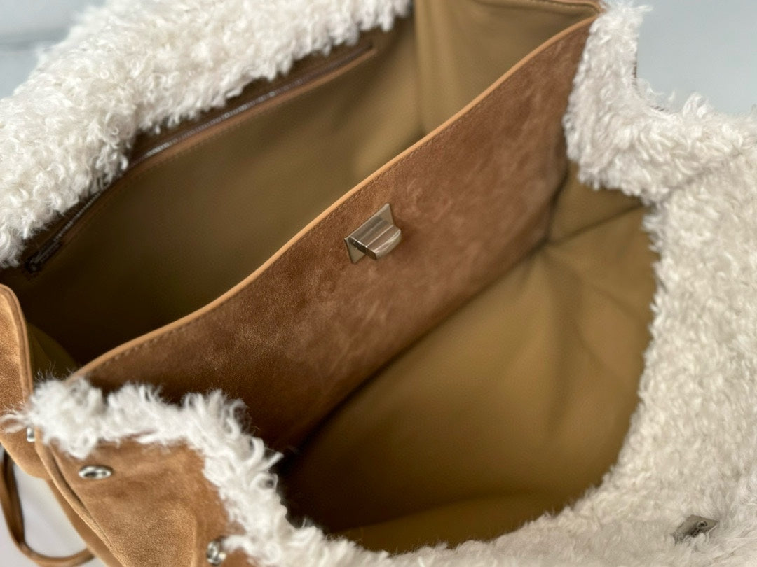 Balenciaga Small Rodeo Bag 40 Brown Suede Sliver Hardware