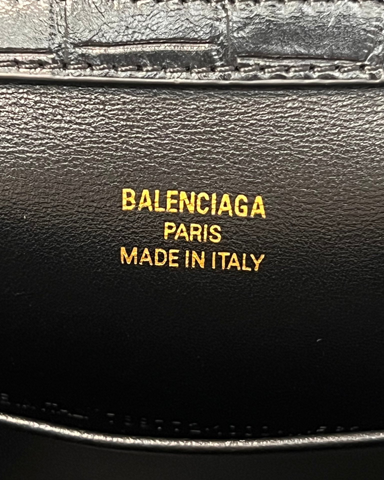 Balenciaga Mini Rodeo Crocodile Embossed Bag 22 Black Leather Gold Hardware