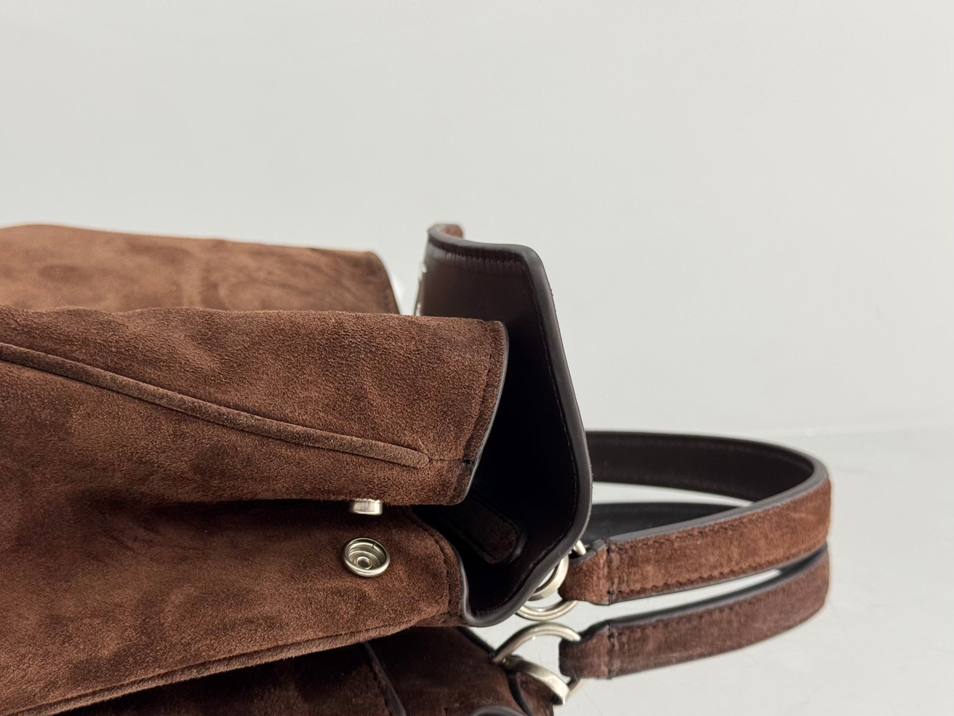 Balenciaga Mini Bag 22 Coffee Brown Suede Sliver Hardware