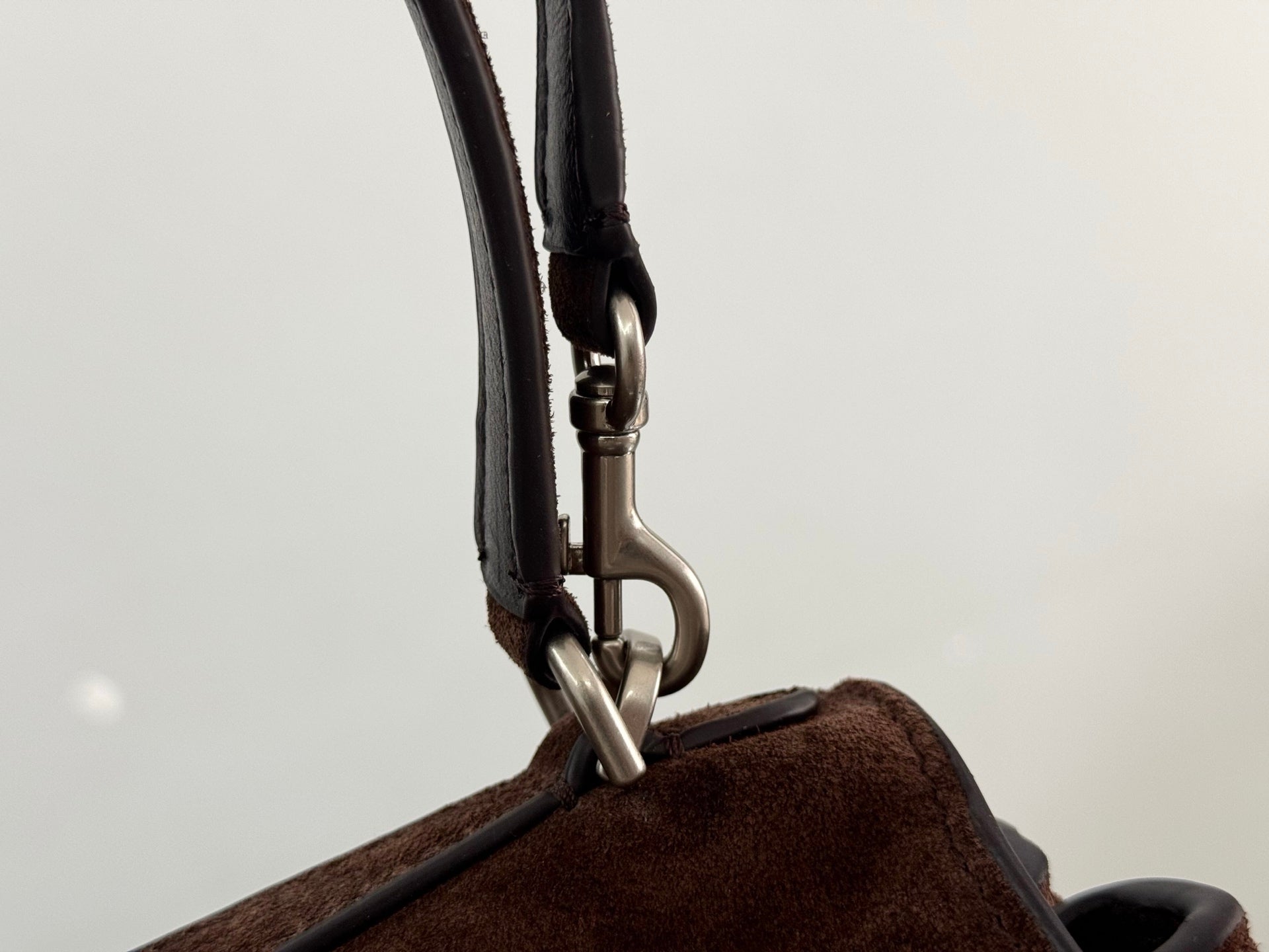 Balenciaga Large Small Bag 29 Coffee Brown Suede Sliver Hardware