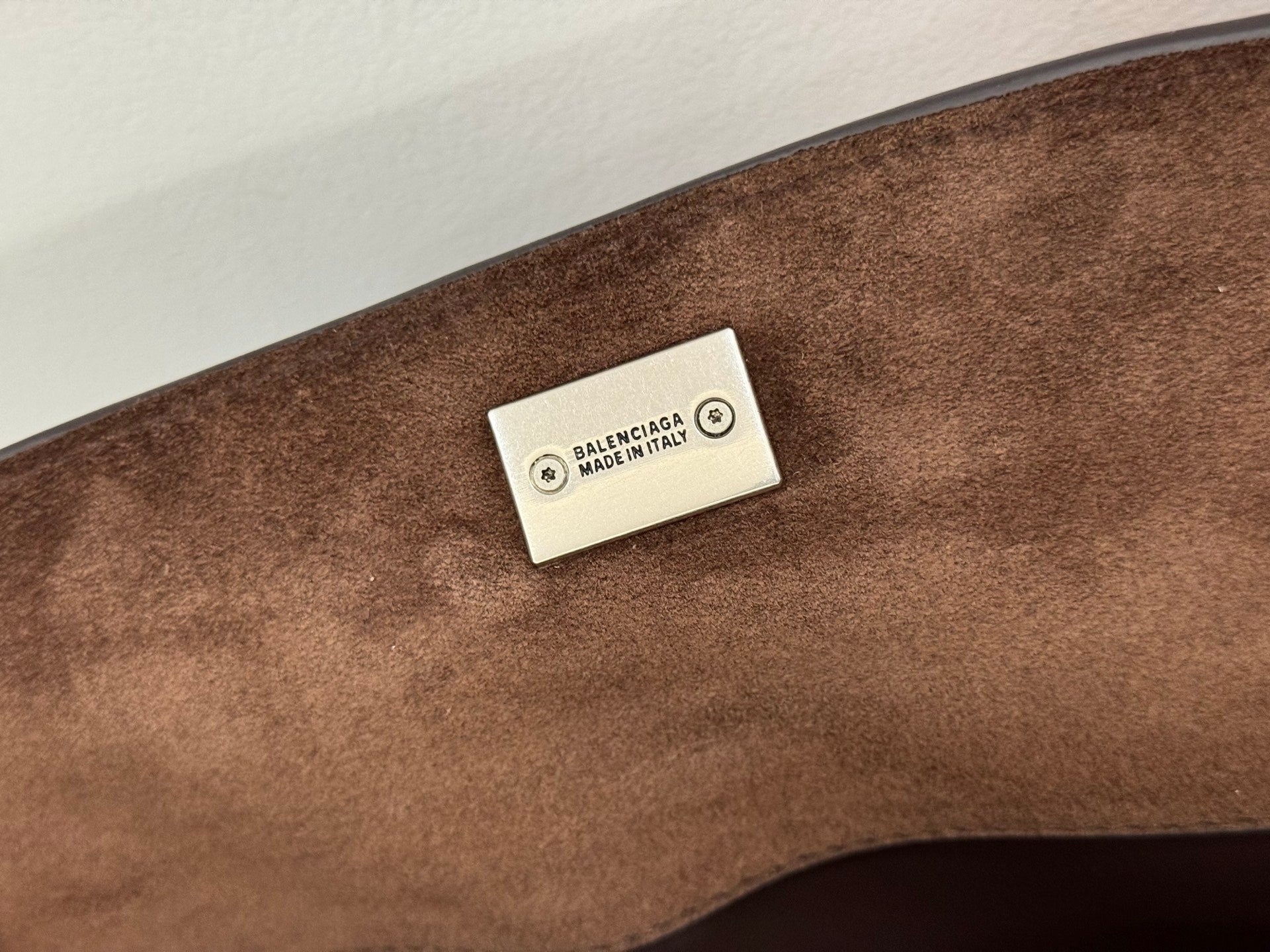 Balenciaga Large Medium Bag 35 Coffee Brown Suede Sliver Hardware