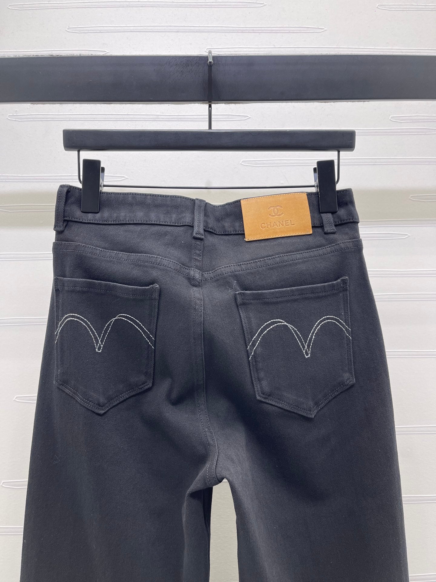 Chanel 2026 Slim-fit Flared Jeans Black Cotton 669869