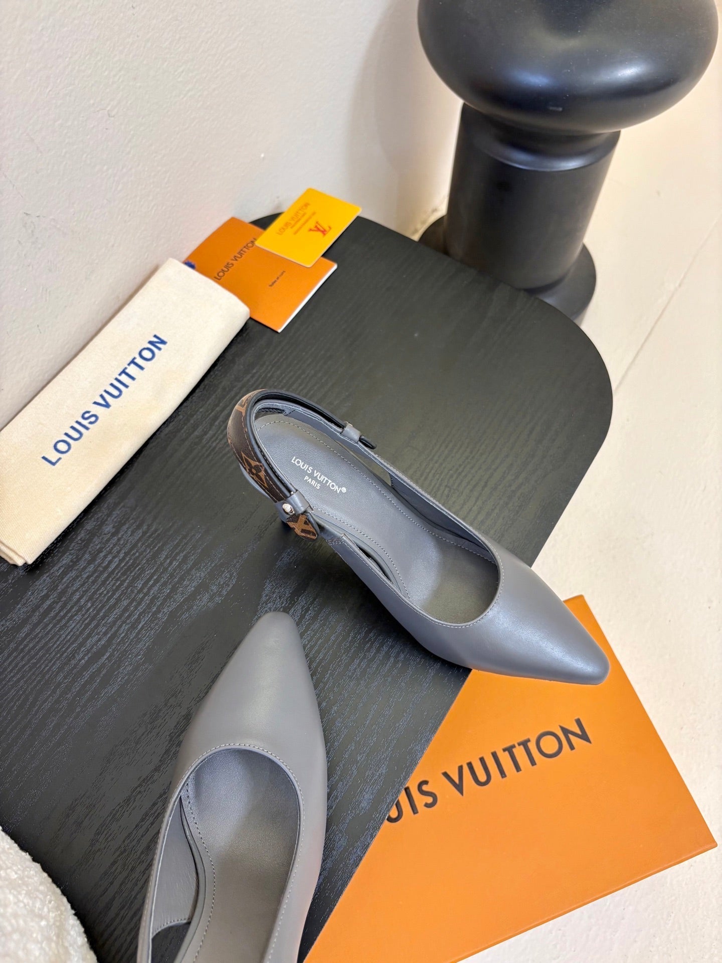 LV 26ss Legacy Slingback 90 Gray Sheepskin 627236