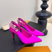 LV 26ss Legacy Slingback 90 Hot Pink Silk 627243