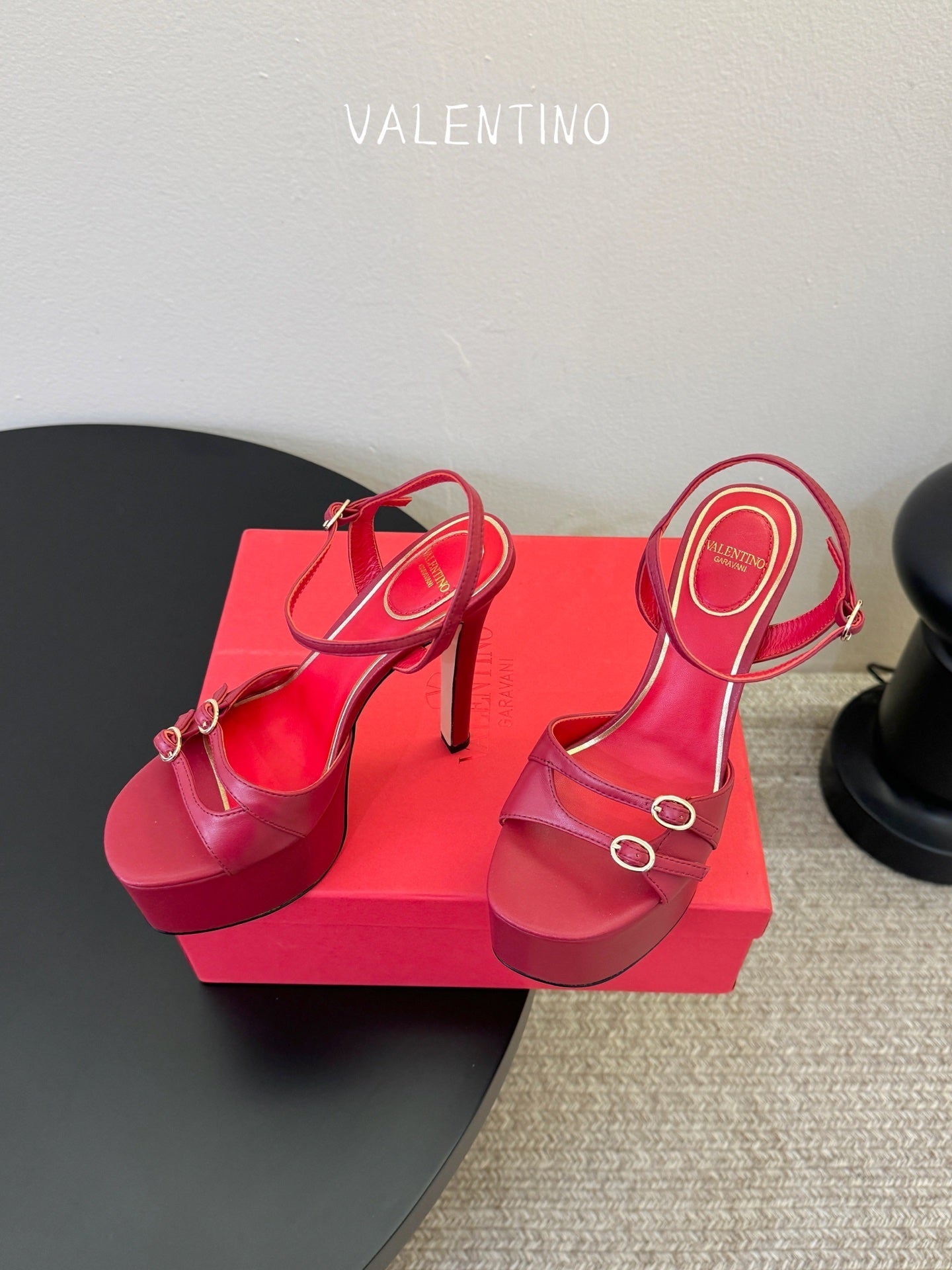 Valentino Garavani Crasher 145mm Leather Platform Sandal 835761