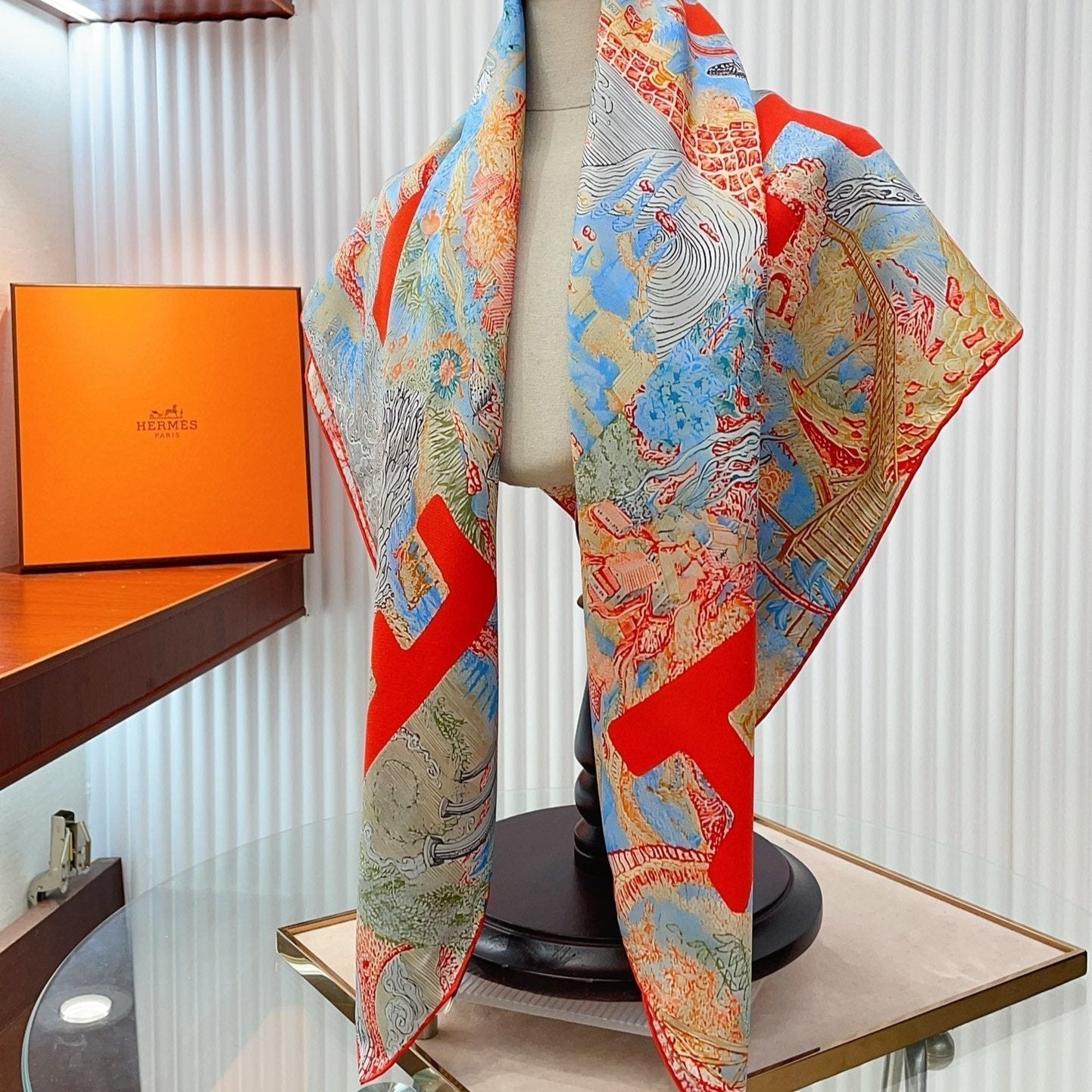 Eleftheria Scarf 90 CM In Colorful Silk Twill  193835