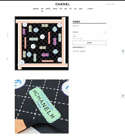CC Square Scarf 90 CM In Colorful Silk Twill 218095