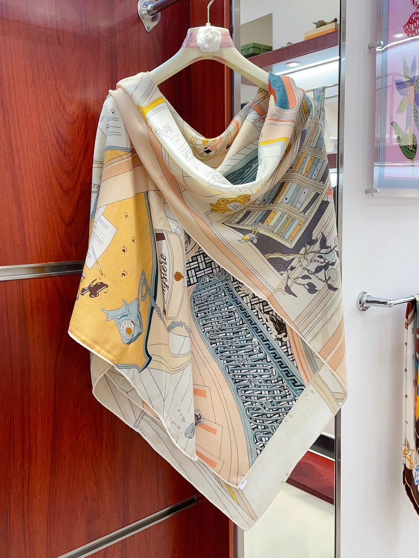 Mystere Au 24 Scarf 135 CM In Colorful Cashmere And Silk 247637