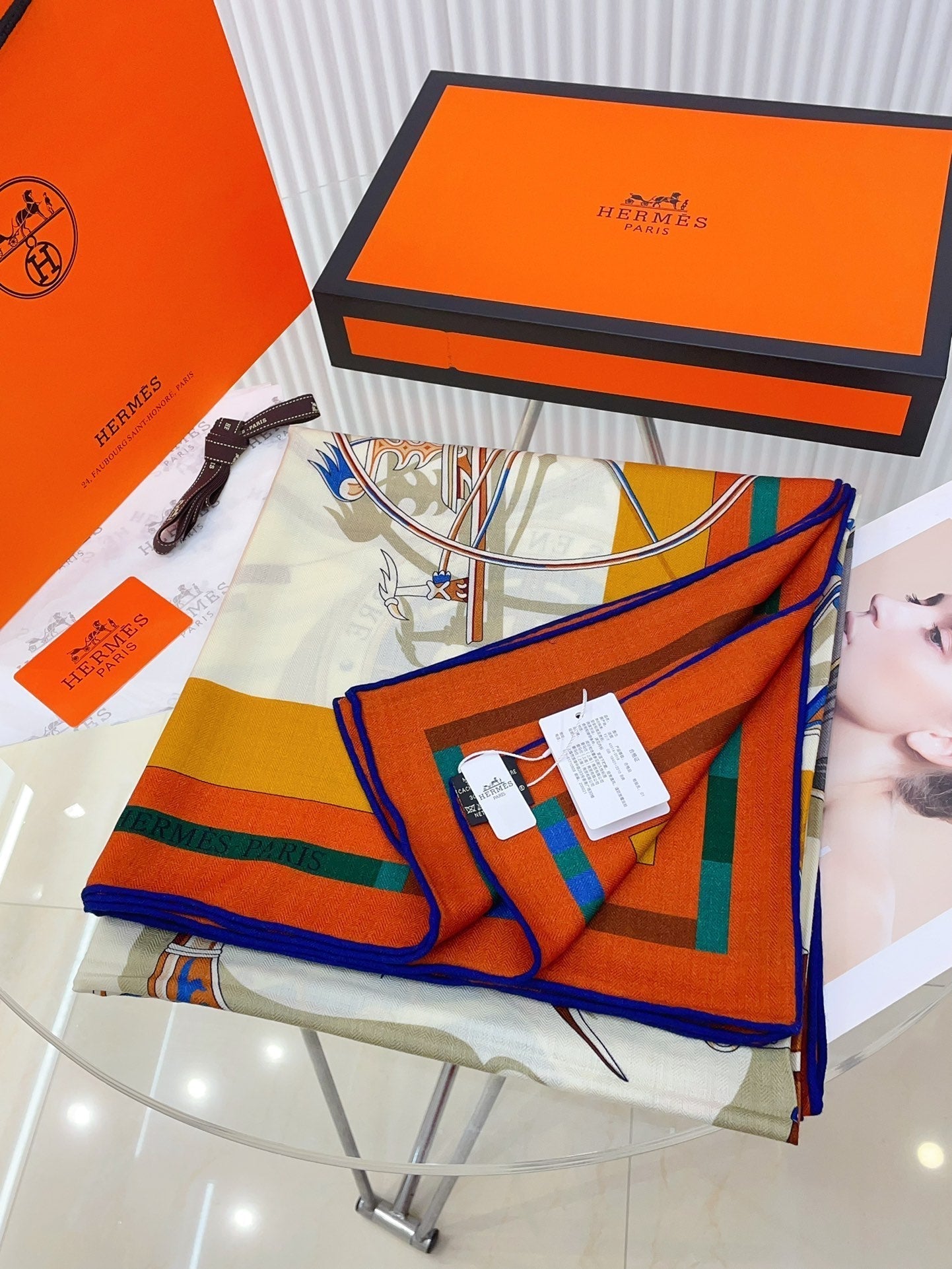 Voitures En Equilibre Scarf 140 CM In Colorful Cashmere And Silk 265385
