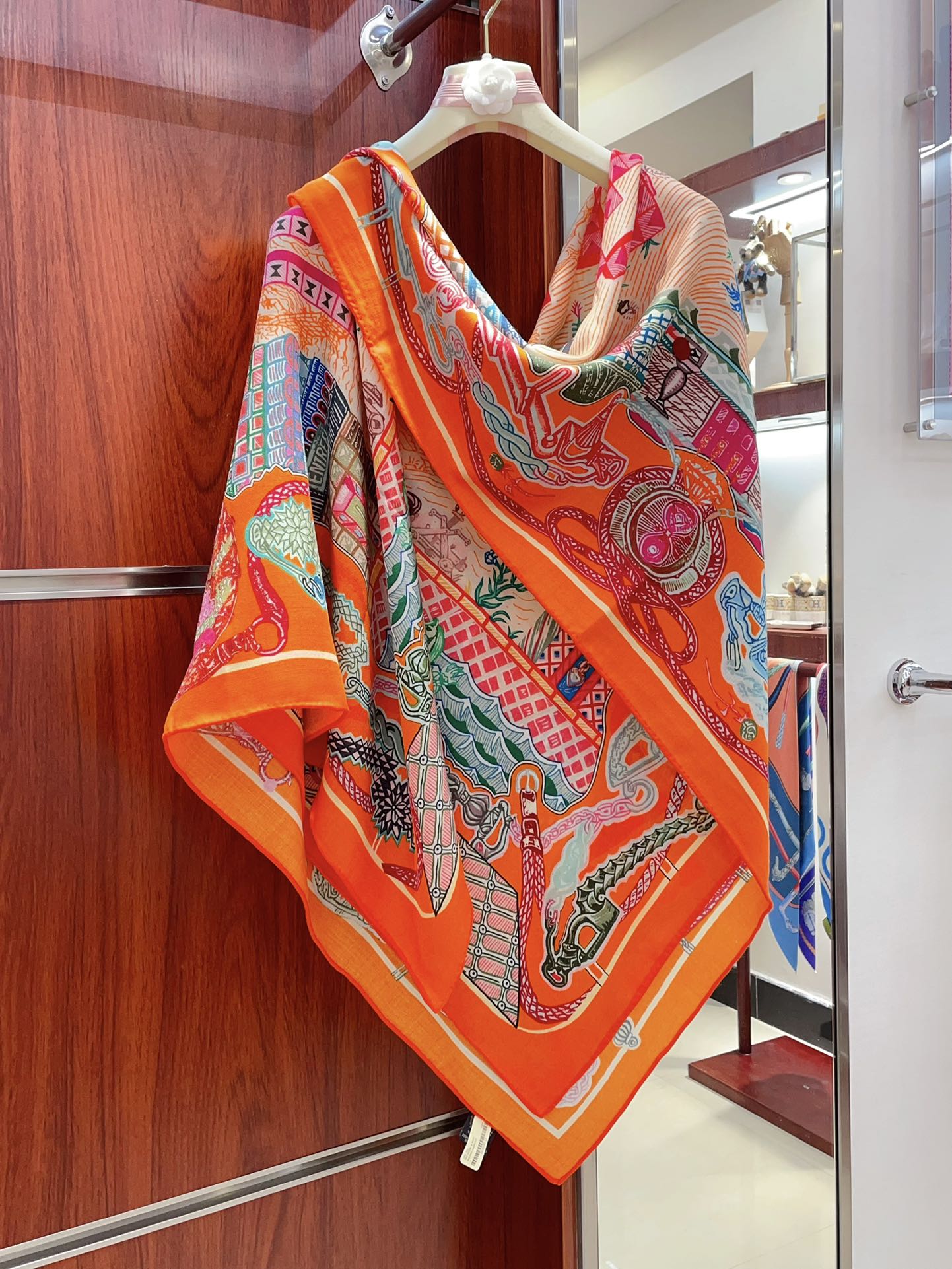 Gavroche Super Silk Quest Détail Scarf 140 CM In Colorful Cashmere 300441