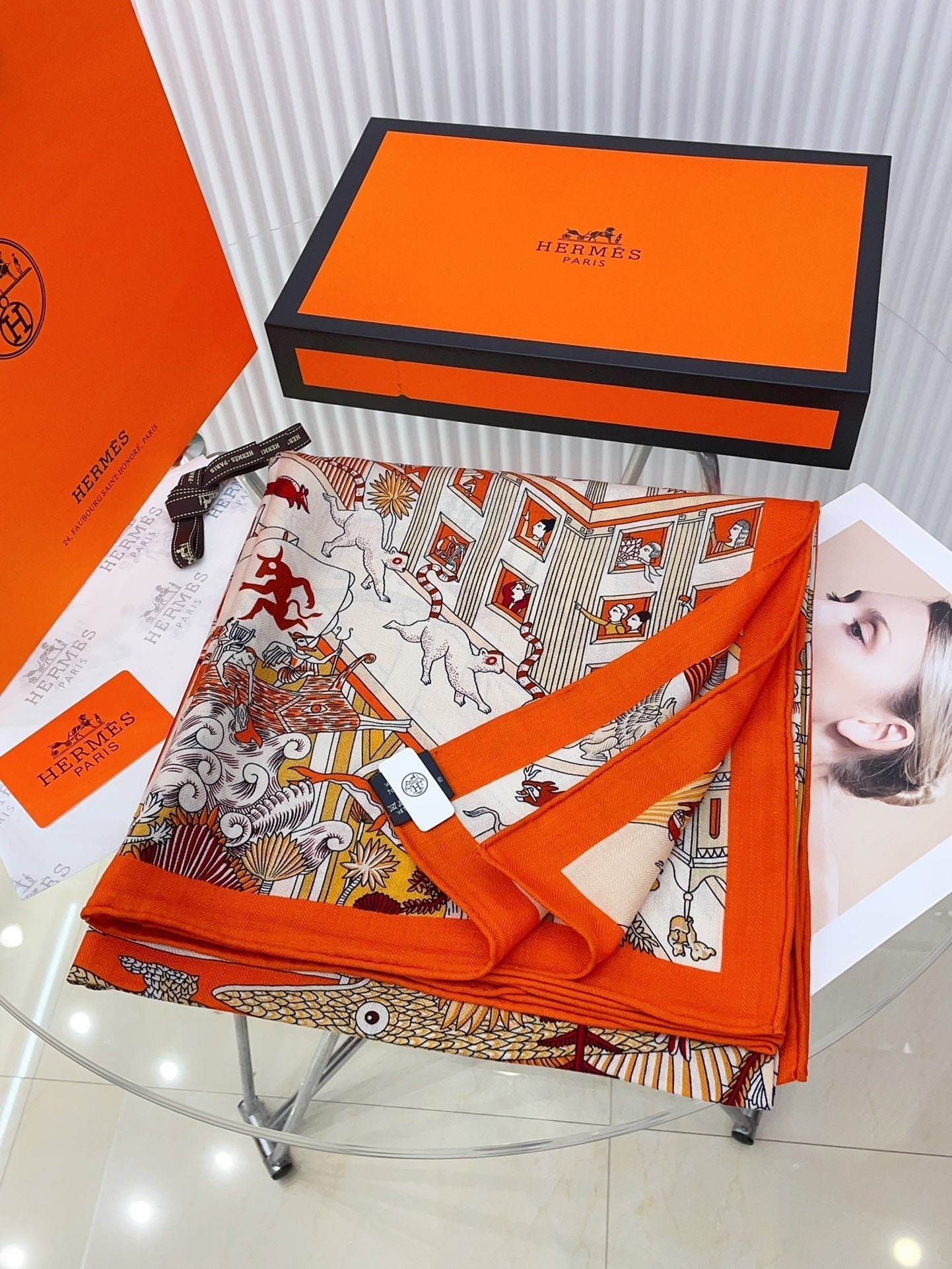 Animapolis Scarf Limited Edition 140 CM In Colorful Cashmere And Silk 306571