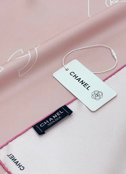 CC Square Scarf 90 CM In Pink Silk Twill 335844