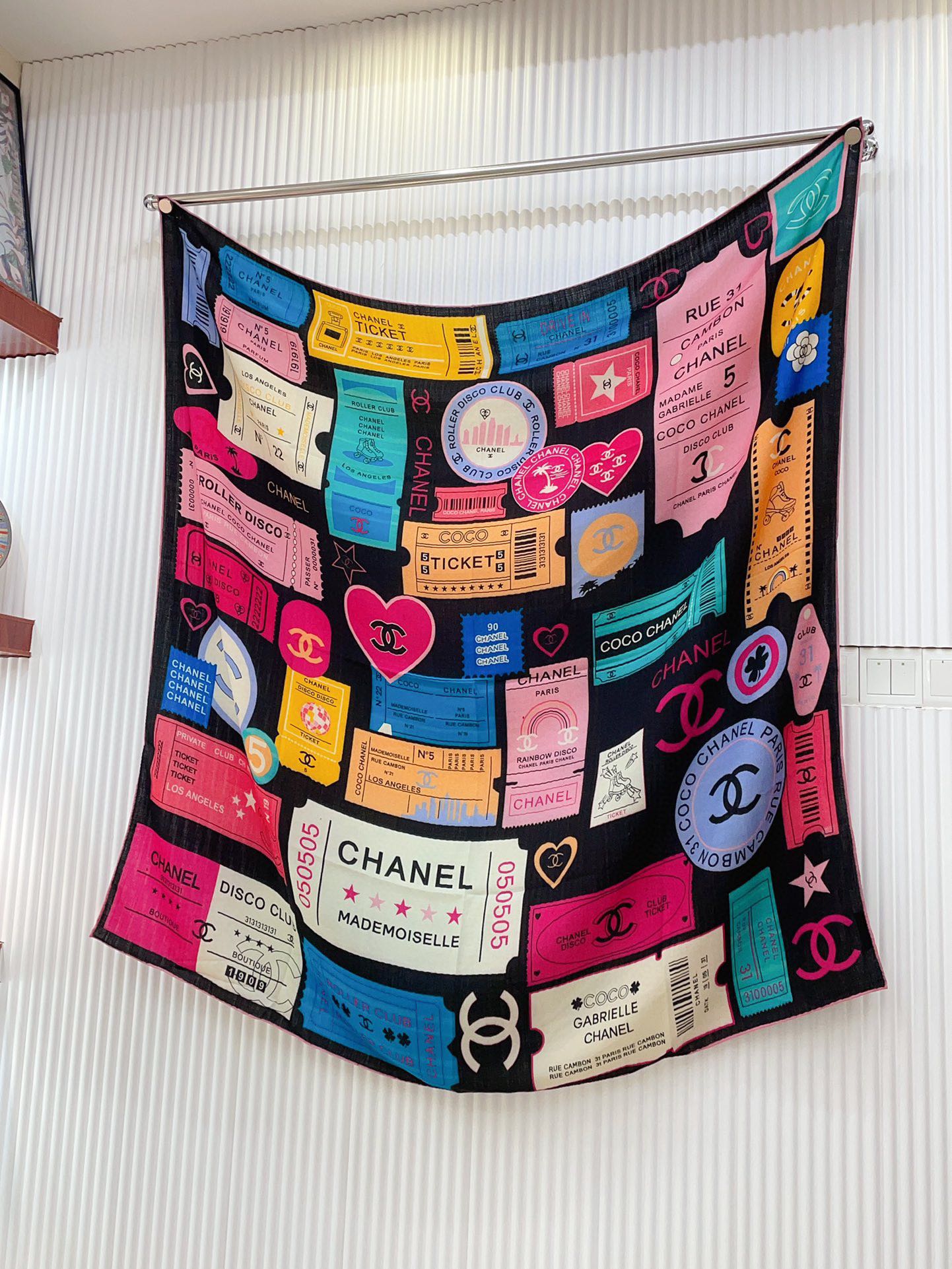 CC Square Scarf 140 CM In Multicolored Cashmere And Silk 350425