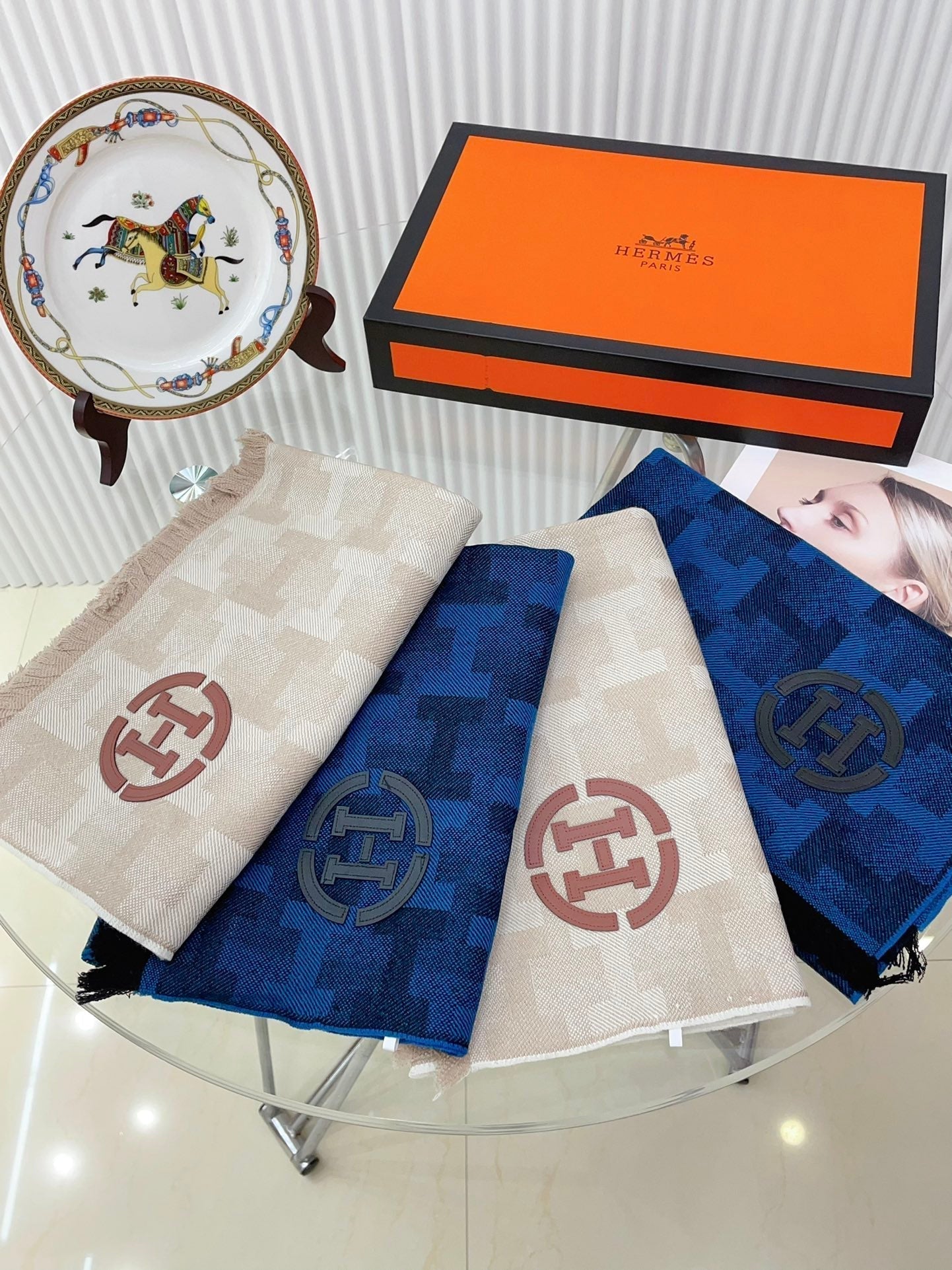SCARF 200 CM IN TAN BROWN MONOGRAM CASHMERE