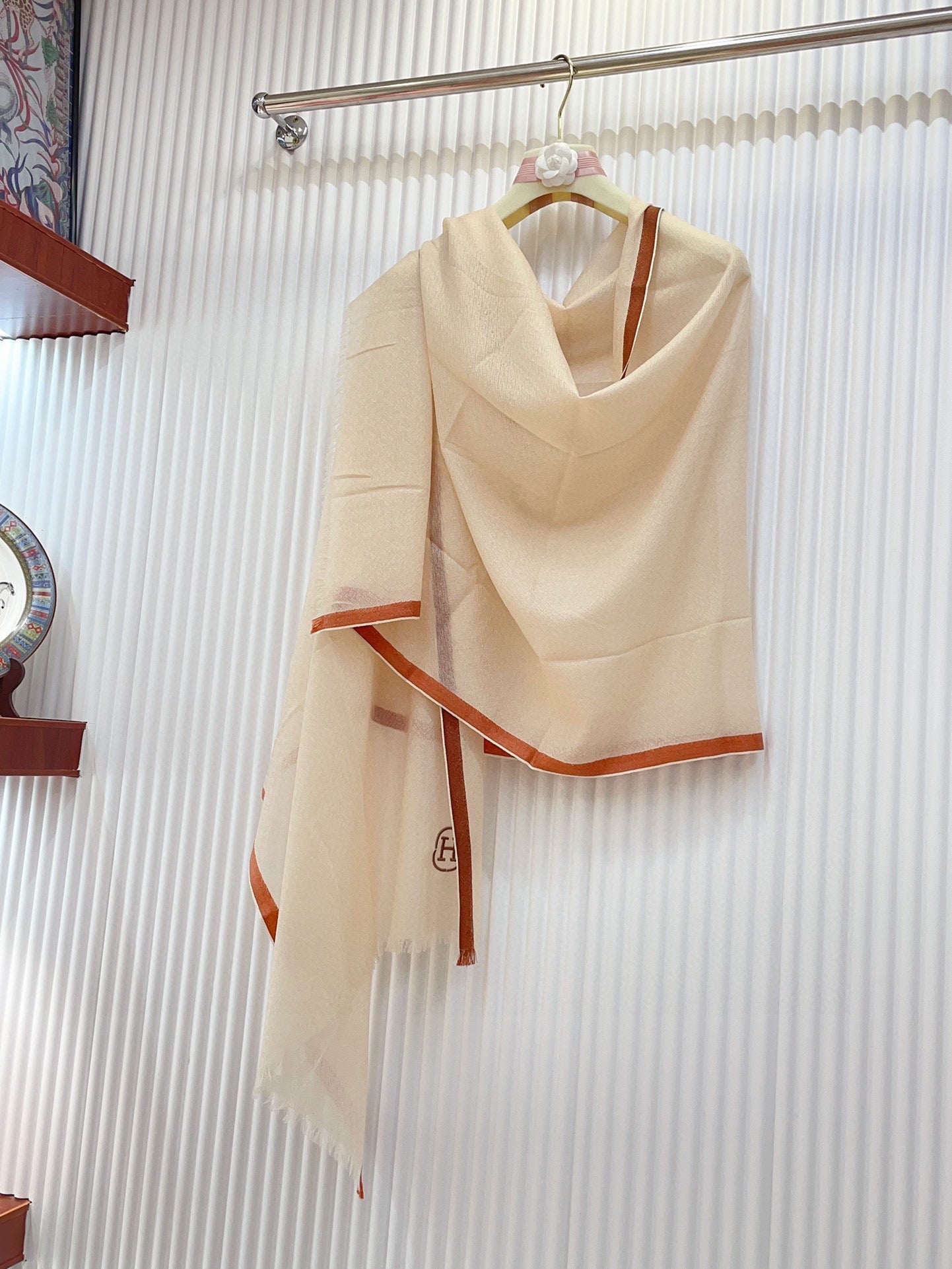 SCARF 180 CM IN BEIGE BISQUE CASHMERE 388145