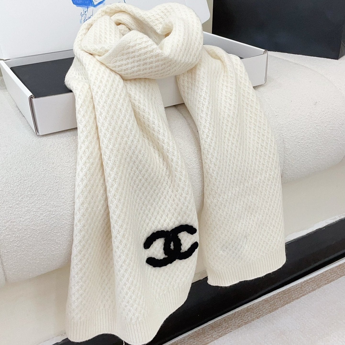 CC Scarf 190 CM In White Cashmere 393183