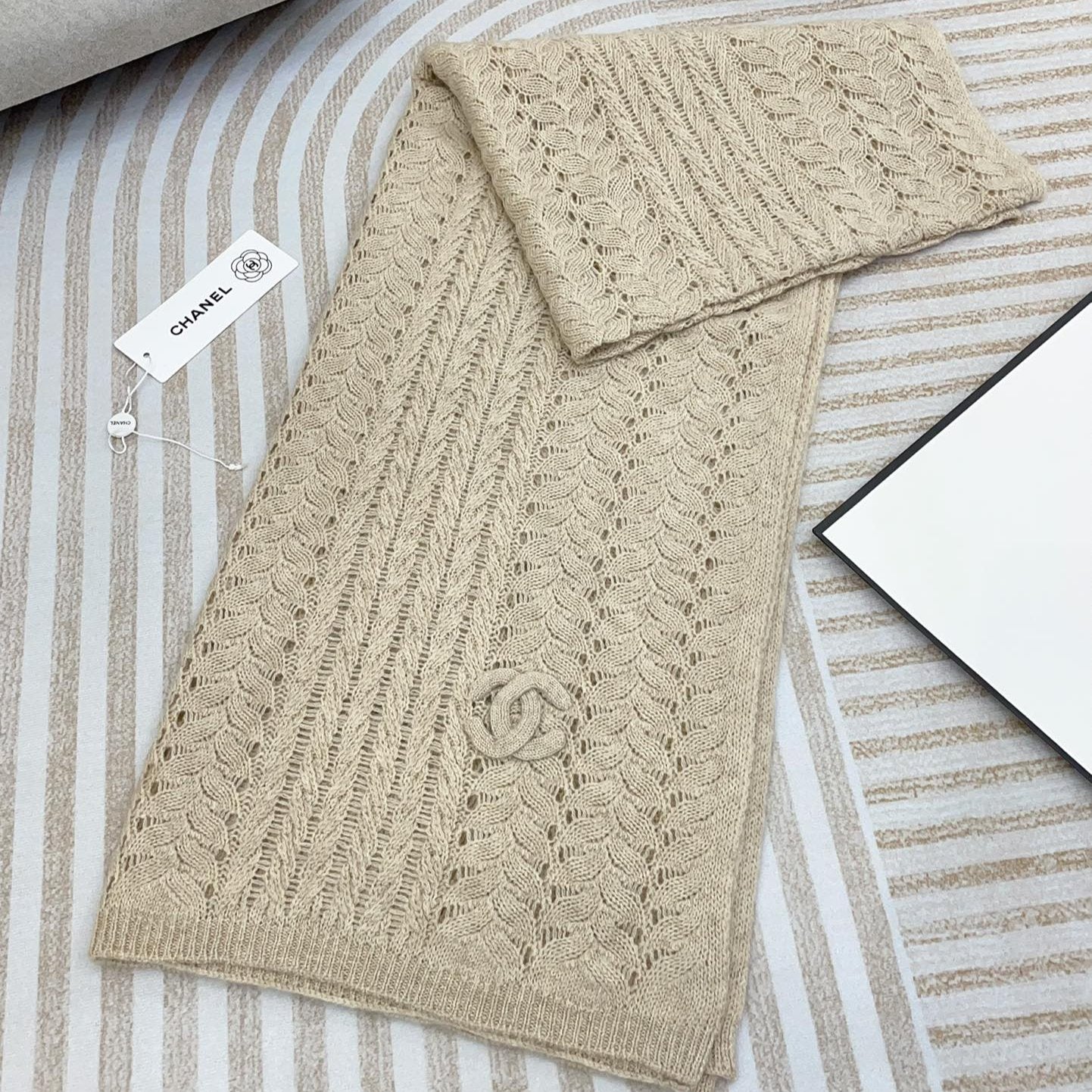 CC Scarf 190 CM In Beige Cashmere 396246