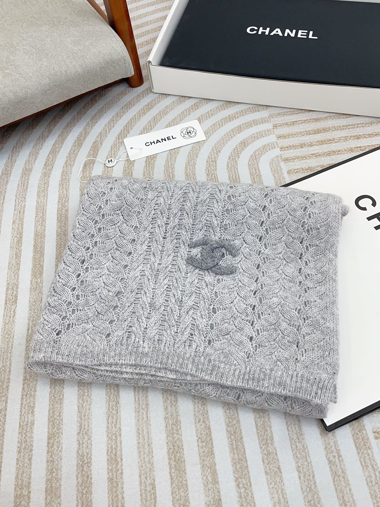 CC Scarf 190 CM In Grey Cashmere 396247