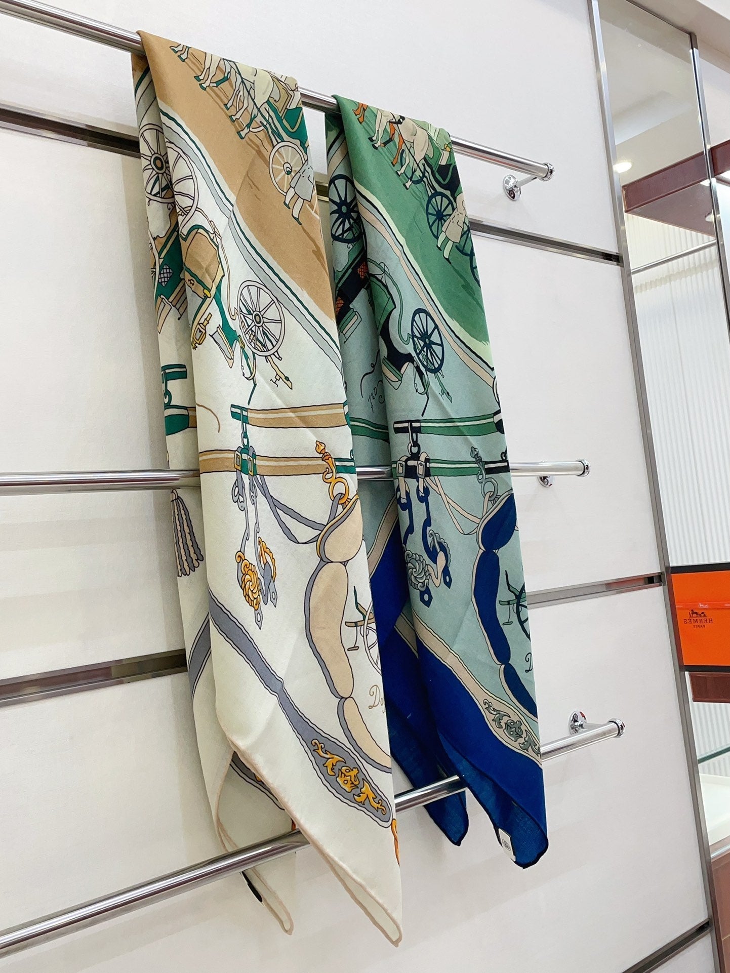 Palonniers Scarf 140 CM Jade Green Colorful Cashmere And Silk 401163