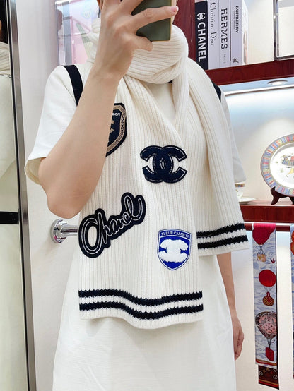 CC Scarf 180 CM In White Cashmere 405080