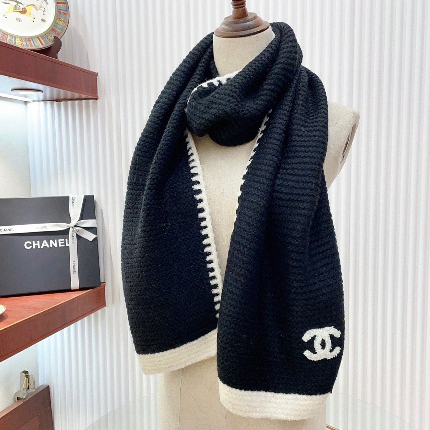 CC Scarf 200 CM In Black Cashmere 410211
