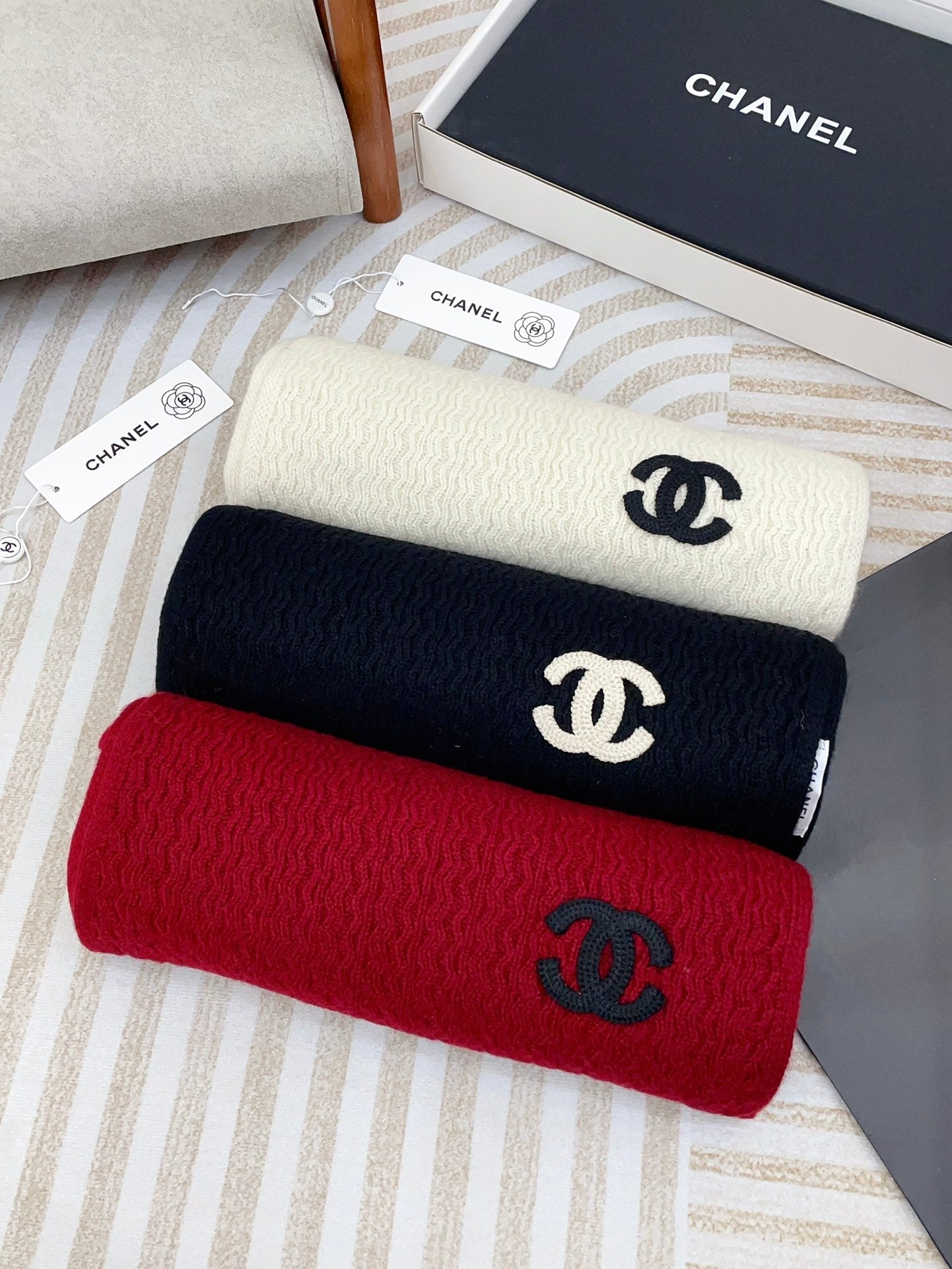 CC Scarf 180 CM In White Wool 413760