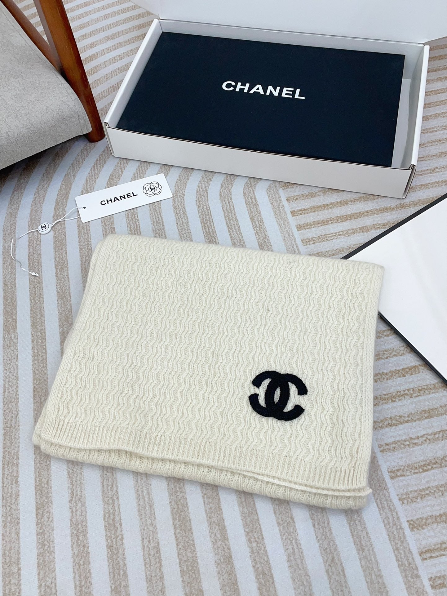 CC Scarf 180 CM In White Wool 413760