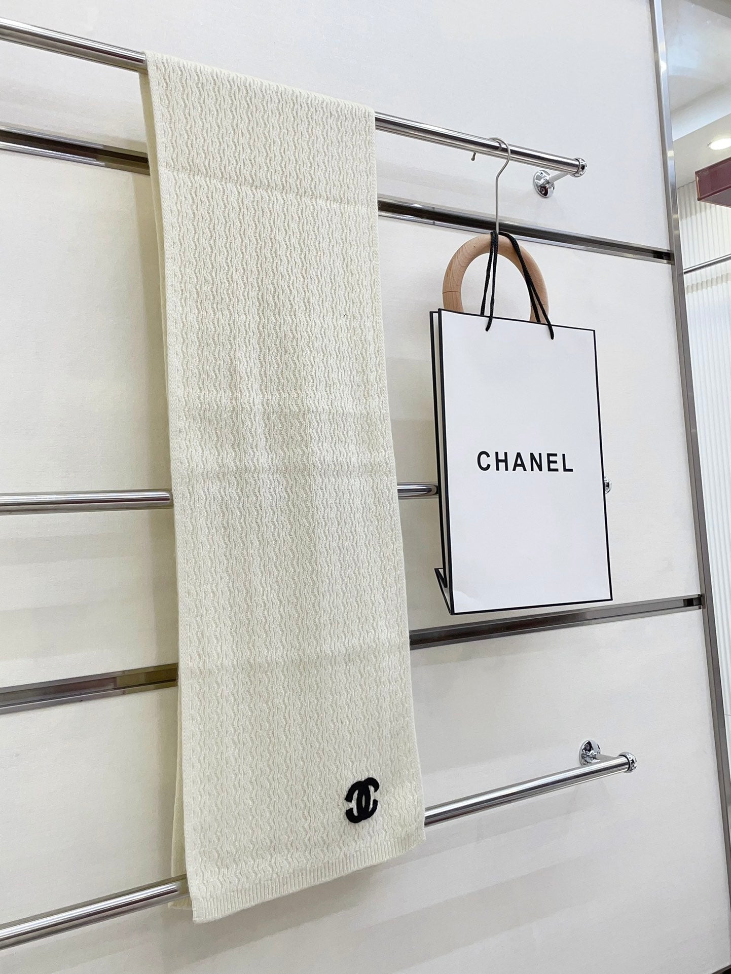 CC Scarf 180 CM In White Wool 413760
