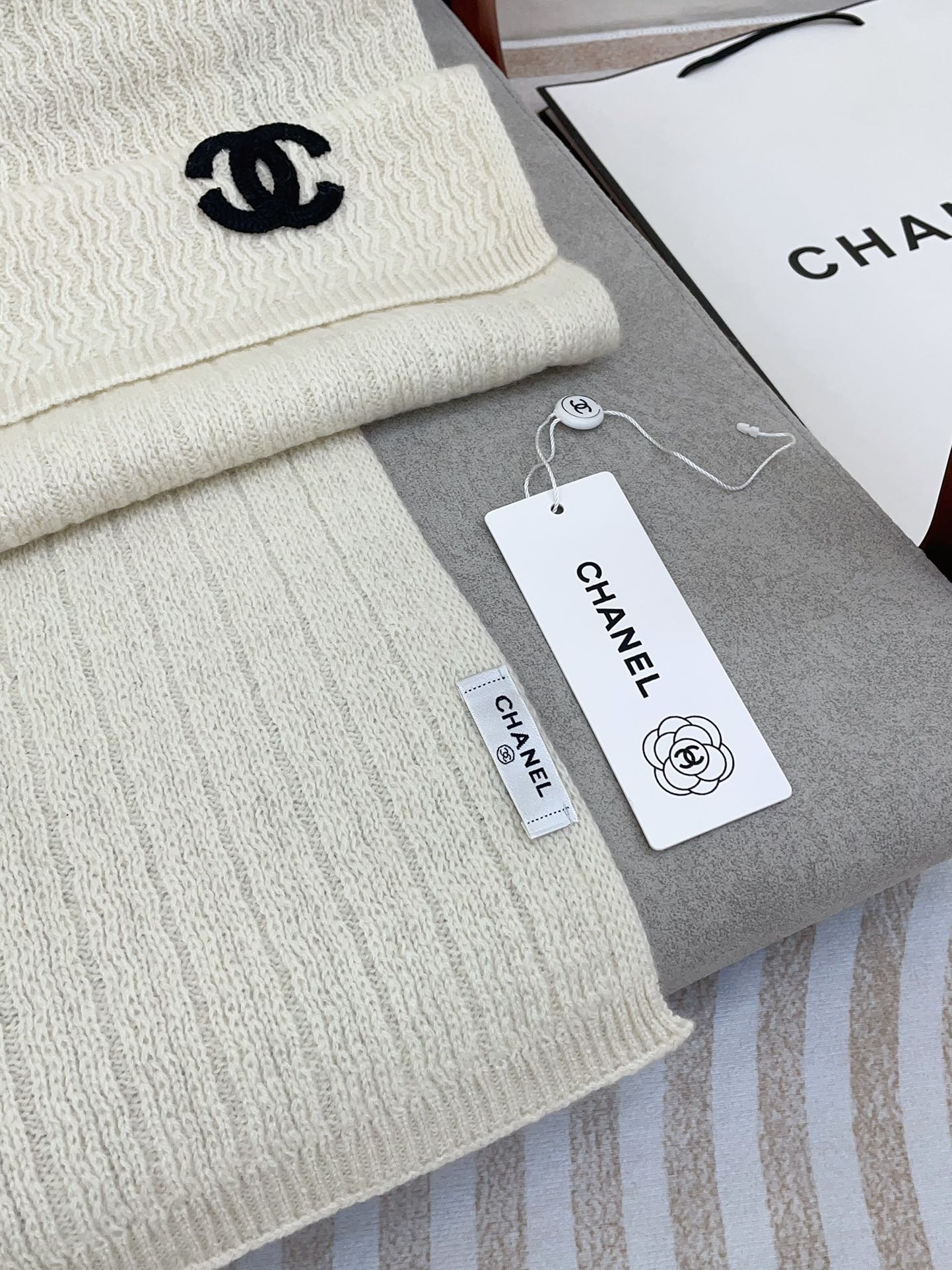 CC Scarf 180 CM In White Wool 413760