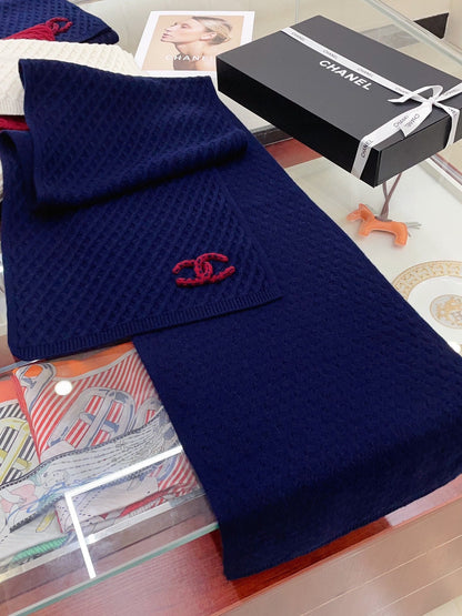 CC Scarf 170 CM In Charcoal Blue Cashmere 421412