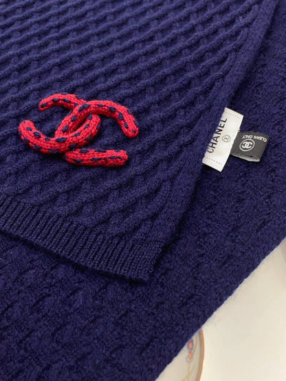 CC Scarf 170 CM In Charcoal Blue Cashmere 421412
