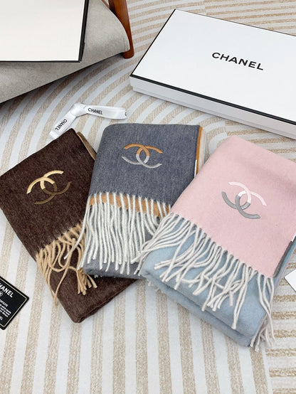 CC Scarf 180 CM In Pink Mix Grey Blue Cashmere 422761
