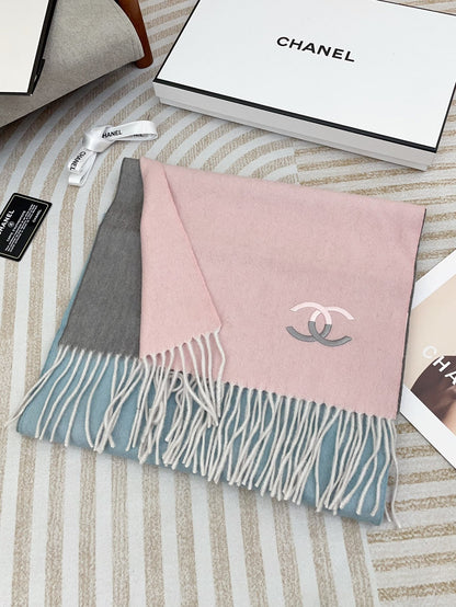 CC Scarf 180 CM In Pink Mix Grey Blue Cashmere 422761