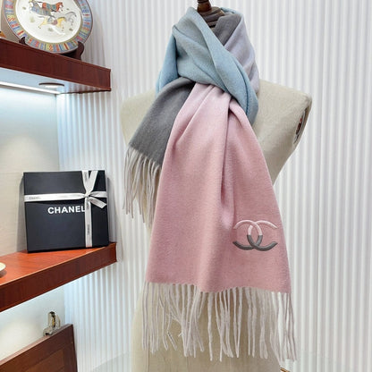 CC Scarf 180 CM In Pink Mix Grey Blue Cashmere 422761