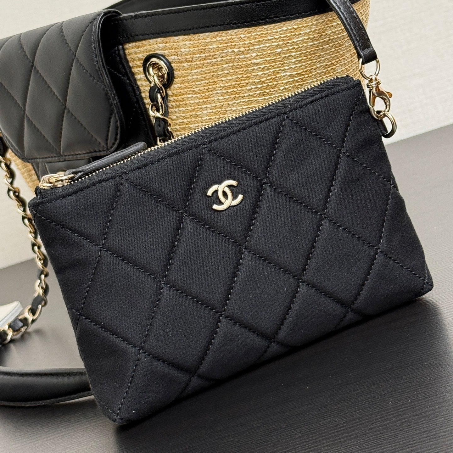 Chanel 2026 Shopping Bag 34cm Straw Lambskin
