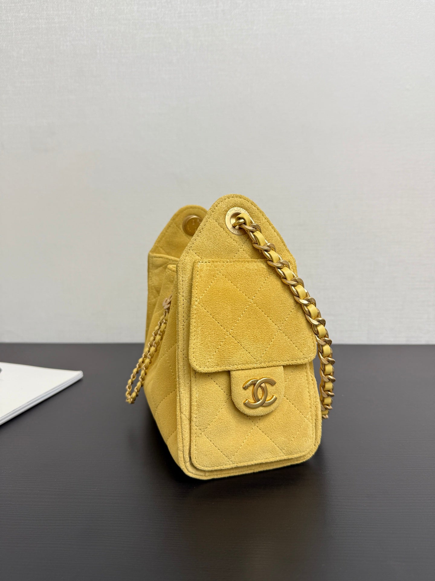 Chanel 2026 Hobo Bag 22cm Yellow Suede