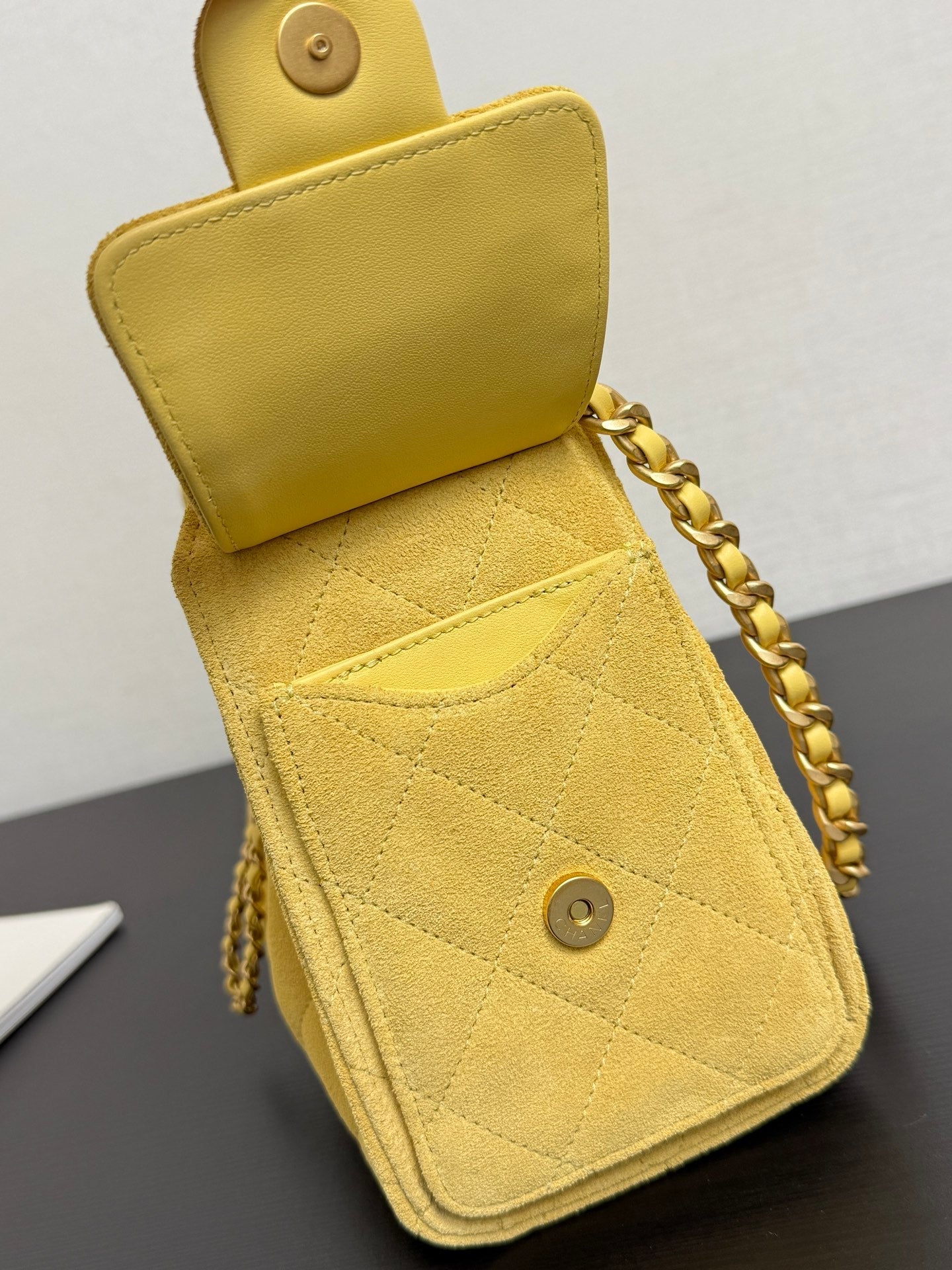 Chanel 2026 Hobo Bag 22cm Yellow Suede