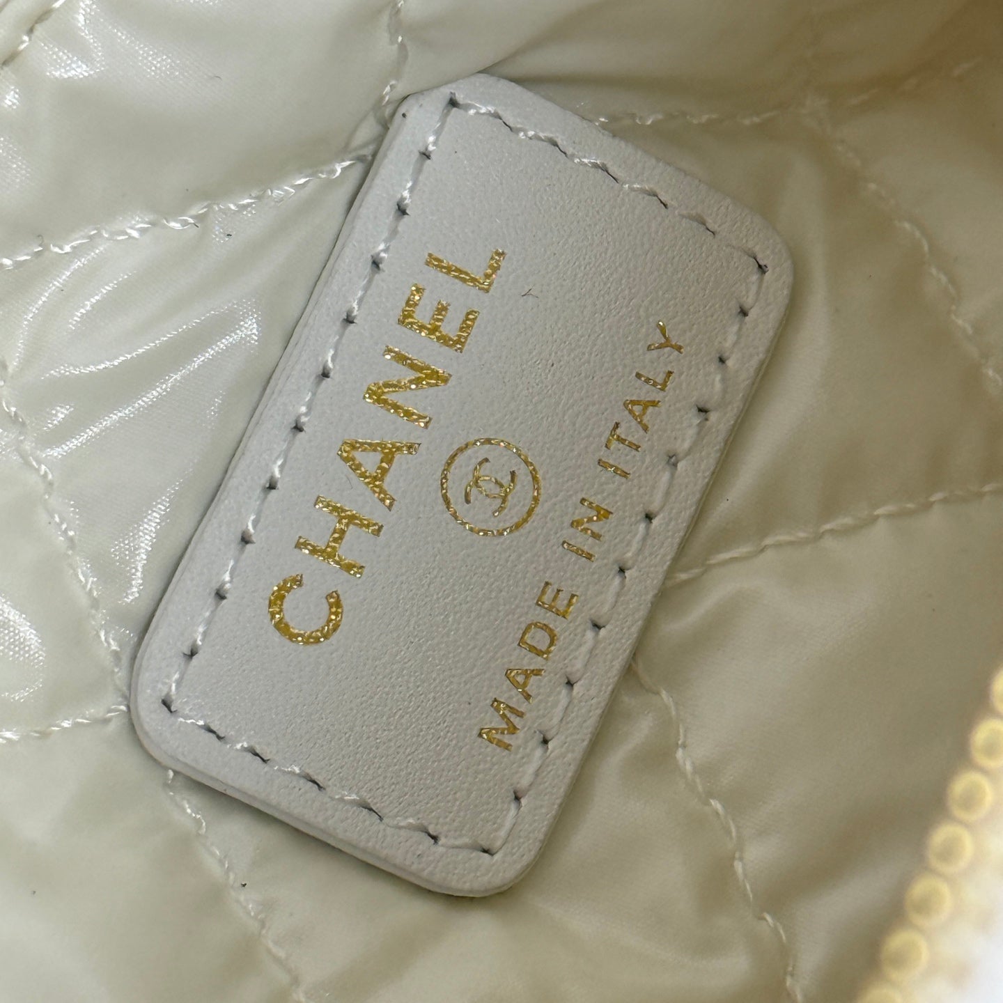 Chanel 26 Woven Clutch 19 White Red Canvas
