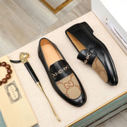 GG Men's Loafer Black Brown Cowhide Canvas 526012