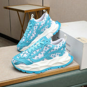 LV TRAINER WHITE MIX BLUE CALFSKIN AND BREATHABLE MESH