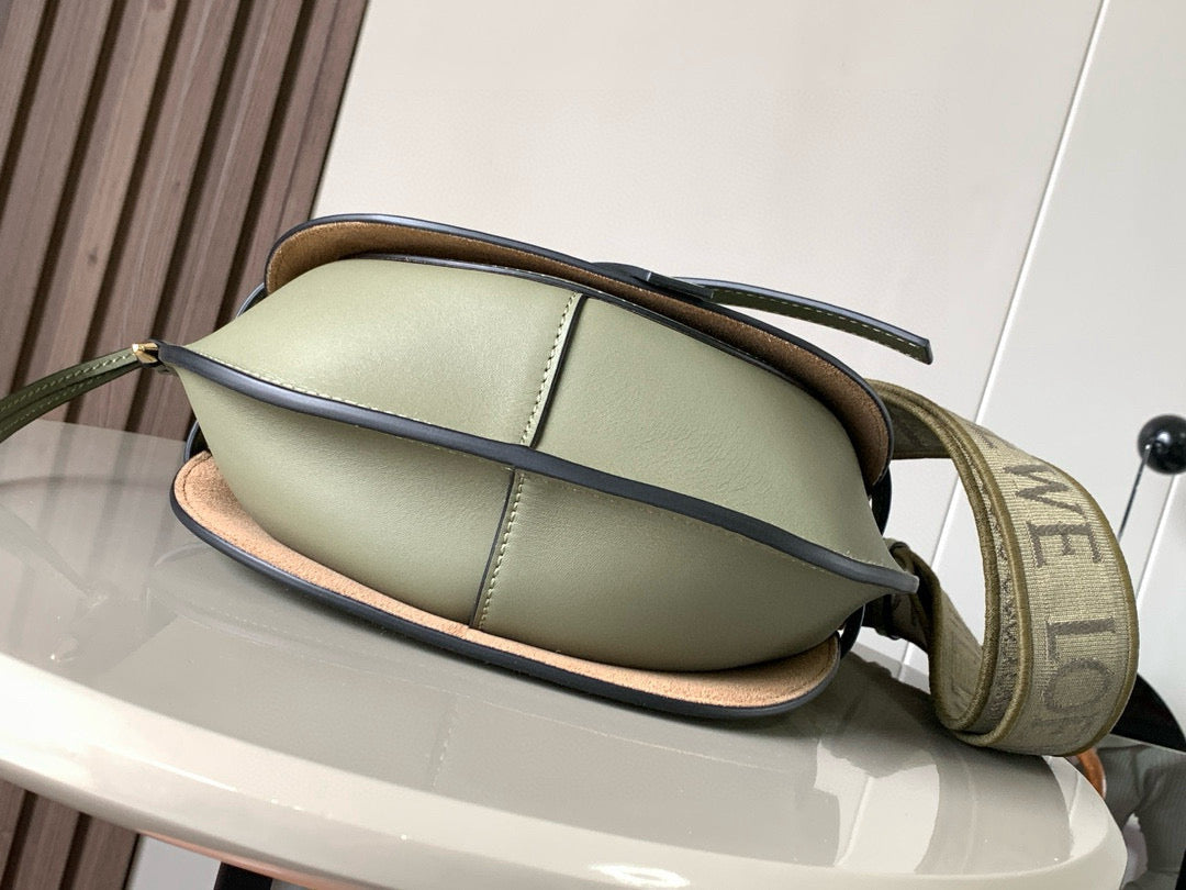 Loewe Saddle Bag 21 Light Sage Green Leather 280426