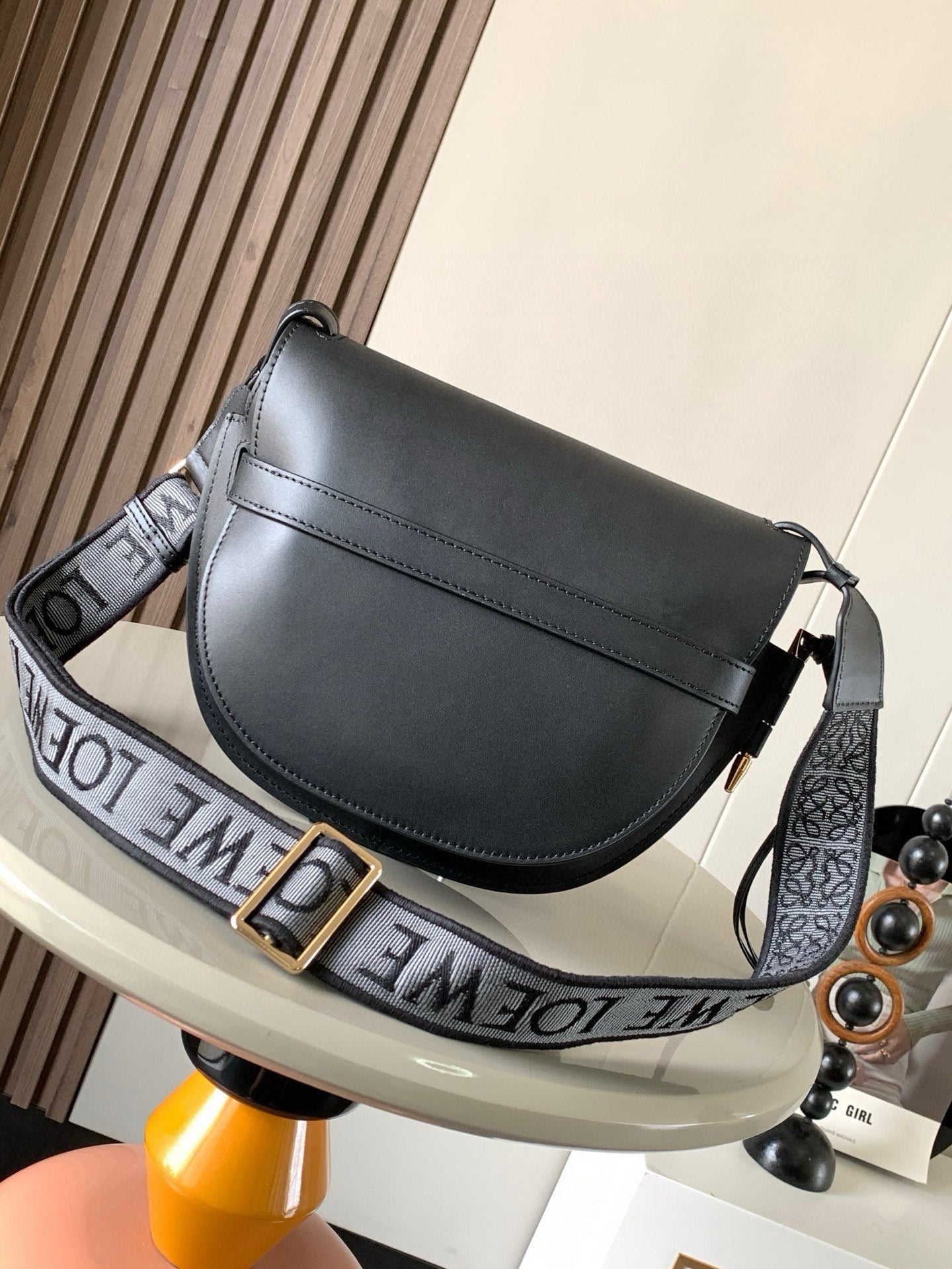 Loewe Saddle Bag 21 Black Leather 280428